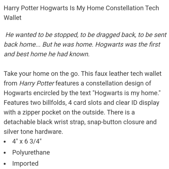 Harry Potter Hogwarts Is My Home Constellation Tech Wallet - Picture 4 of 4